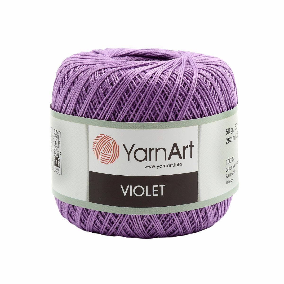 Пряжа для вязания YarnArt 'Violet' 50гр 282м (100% мерсеризованный хлопок) (6309 сирень), 6 мотков