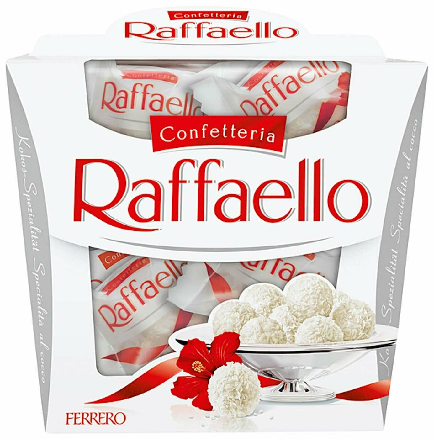 Конфеты Raffaello с цельным миндальным орехом в кокосовой обсыпке 150г в ассортименте 3 шт