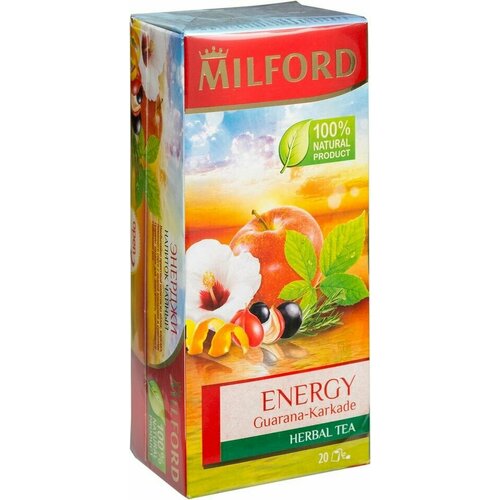 Чай травяной Milford Energy Guarana-Karkade 20*2г