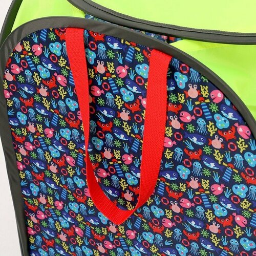 Контейнер для игрушек высокий, Belon familia, принт «Морские обитатели»+ лимон (комплект из 2 шт)