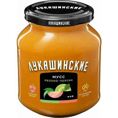 Мусс Лукашинские яблочн персиковый 370г х1шт