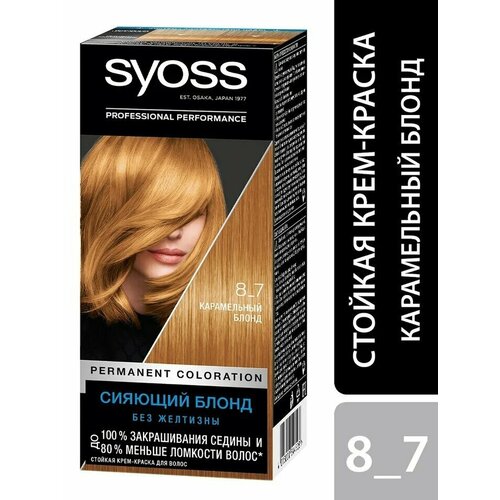 Крем-краска для волос Syoss Color 8-7 Карамельный Блонд 115мл 2 шт 1917₽