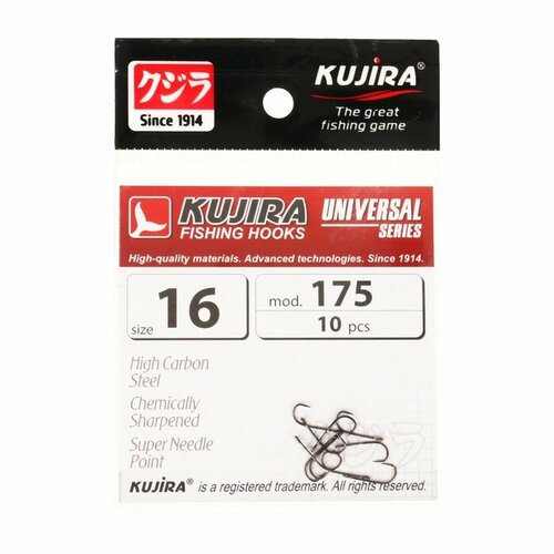 фото Крючки kujira universal 175, цвет bn, № 16, 10 шт.