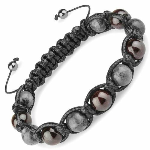 фото Браслет everiot, размер 17 см, бордовый, серый