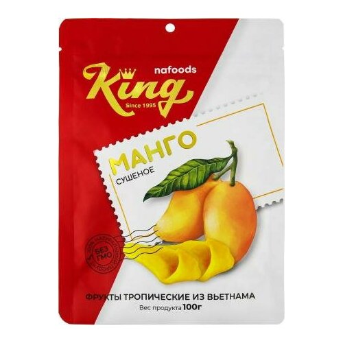 Тропические фрукты "Кинг" Манго сушеный натуральный 100гр. 3 шт.