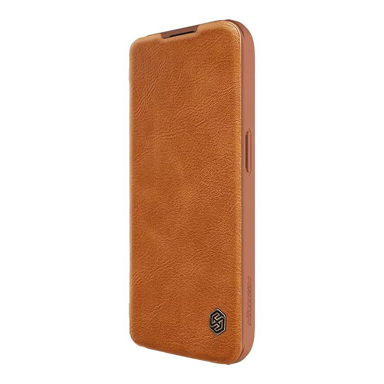 Кожаный чехол-книжка Nillkin Leather Qin Pro c защитой камеры для iPhone 15 Pro (черный)