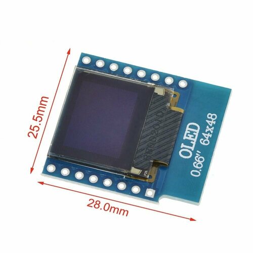 ЖК OLED дисплей 0,66 дюйма для WEMOS D1 MINI ESP32 белый