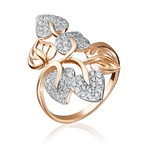 фото Кольцо diamant online, золото, 585 проба, фианит, размер 19.5, бесцветный