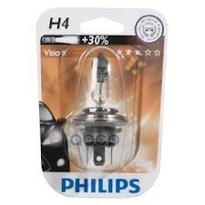 Лампа H4 12V- 60/55W (P43t) ( +30 Света) Vision (Premium) Блистер (1Шт.) Philips арт. 12342PRB1