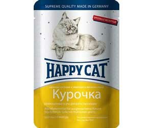 Влажный корм Happy Cat для кошек курочка ломтики в соусе 100г