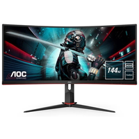 Монитор AOC монитор 34" AOC CU34G2X Black-Red (VA, изогнутый, 3440x1440, 144Hz, 1 ms, 178°/178°, 300 cd/m, 80M:1, +2xHDMI 2.0, +DisplayPort 1.2, +4xUSB 3.0, +регулировка по высоте, AMD FreeSync™)