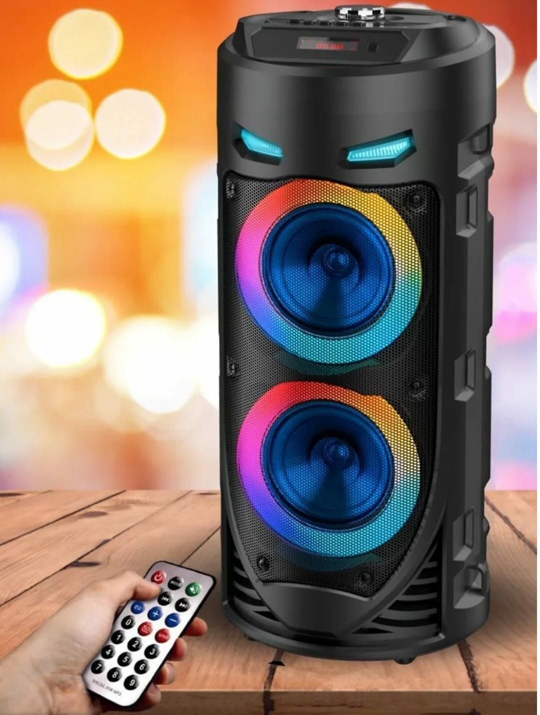 Портативная колонка bluetooth zqs 4239 с пультом ДУ и микрофоном — фото 1