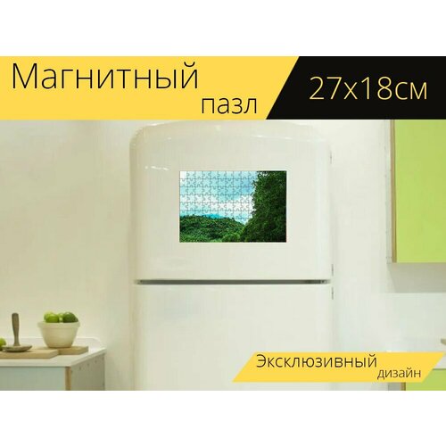 Магнитный пазл Горы, путешествовать, пейзаж на холодильник 27 x 18 см. магнитный пазл горы зима путешествовать на холодильник 27 x 18 см