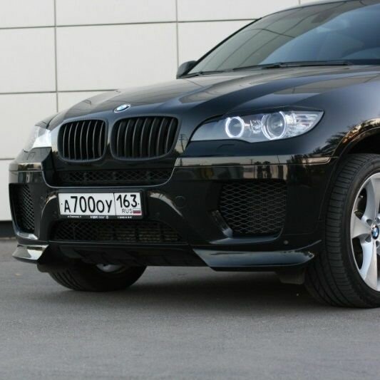 Клыки переднего бампера BMW X6 e71 рестайлинг 2008-2014 г. в (под покраску) — фото 3