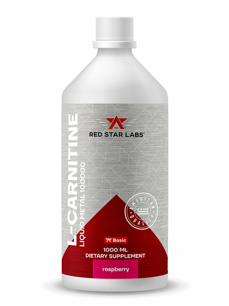 L-карнитин Red Star Labs L-Carnitine Liquid Metal 100000, малина, 1000 мл