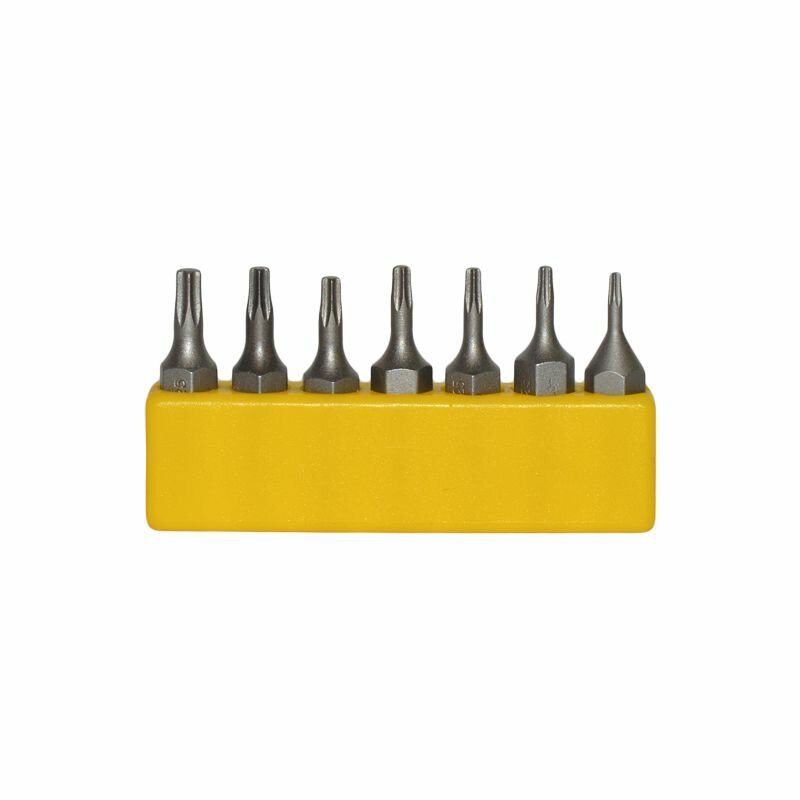 Набор сменных битов звездочек TORX (торкс T5-T15) насадок 1/4" 7 пр. AIST 10106007T-1 для отвертки или под держатель шуруповерта — фото 1