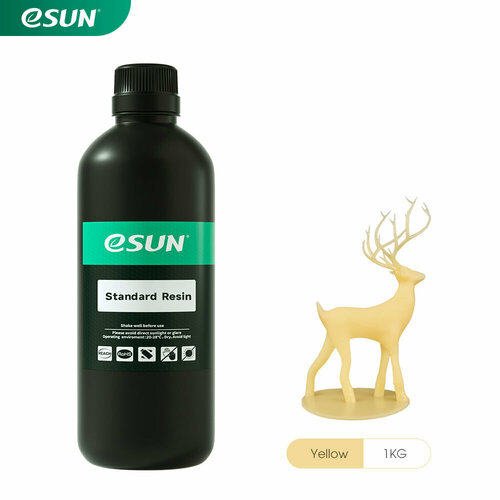 Фотополимерная смола eSUN Standard Resin желтая (1 кг.) фотополимерная смола esun water washable 0 5 кг телесный