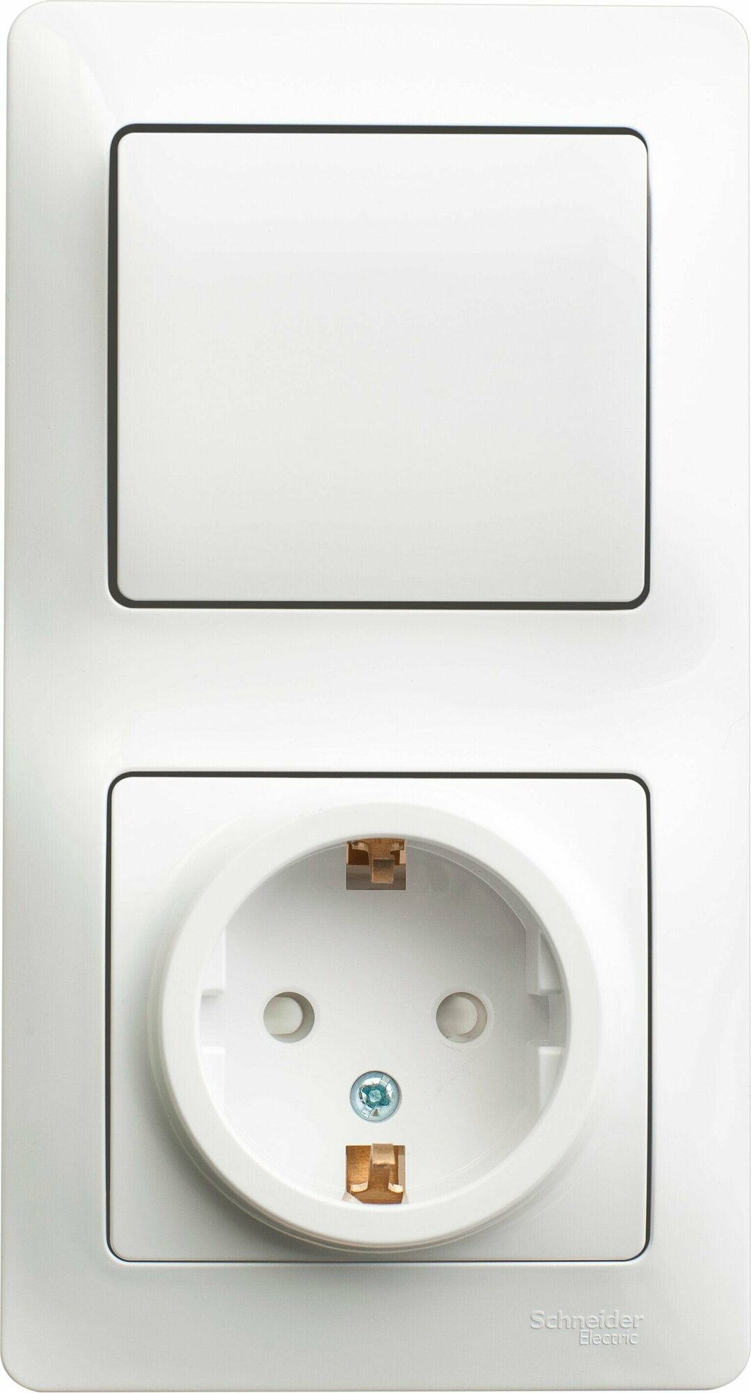 Блок комбинированный Schneider Electric Glossa белый IP20 2 поста 1 клавиша