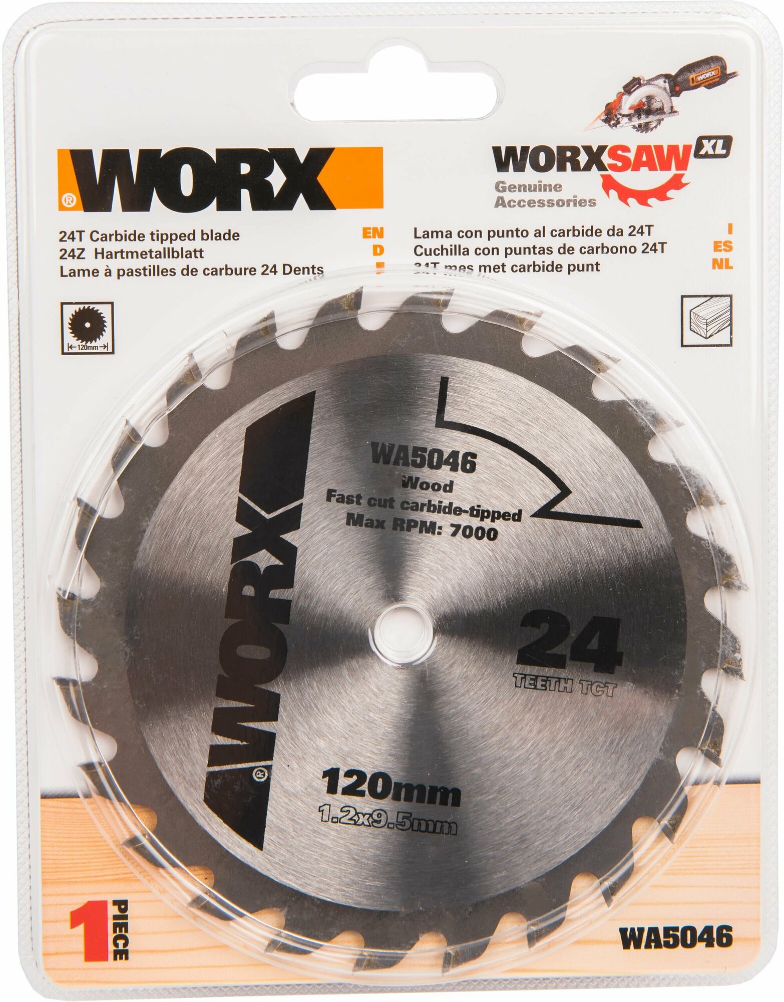 Пильный диск твердосплавный WORX WA5046 24T TCT