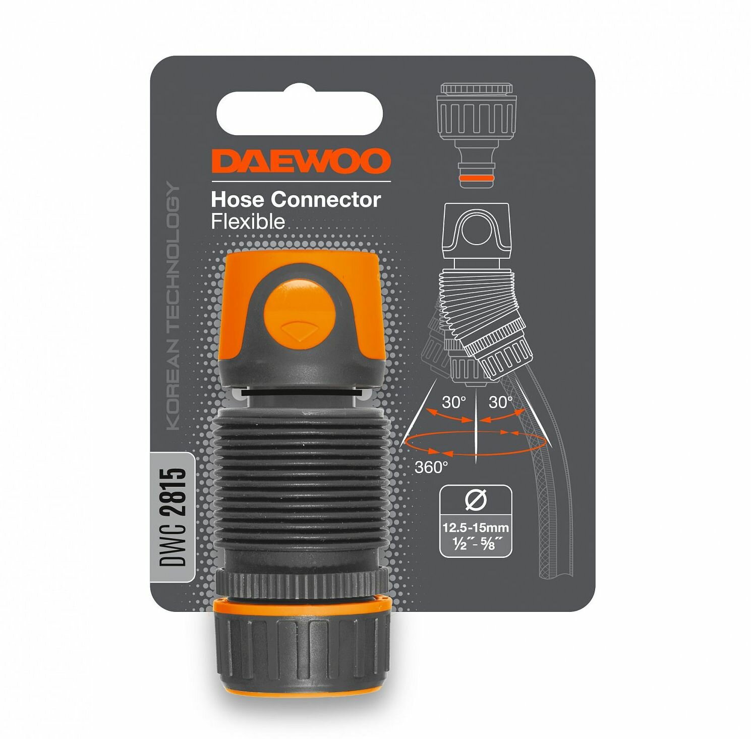 Коннектор гибкий Daewoo DWC 2815 для шланга 12,5-15 мм (1/2"-5/8")