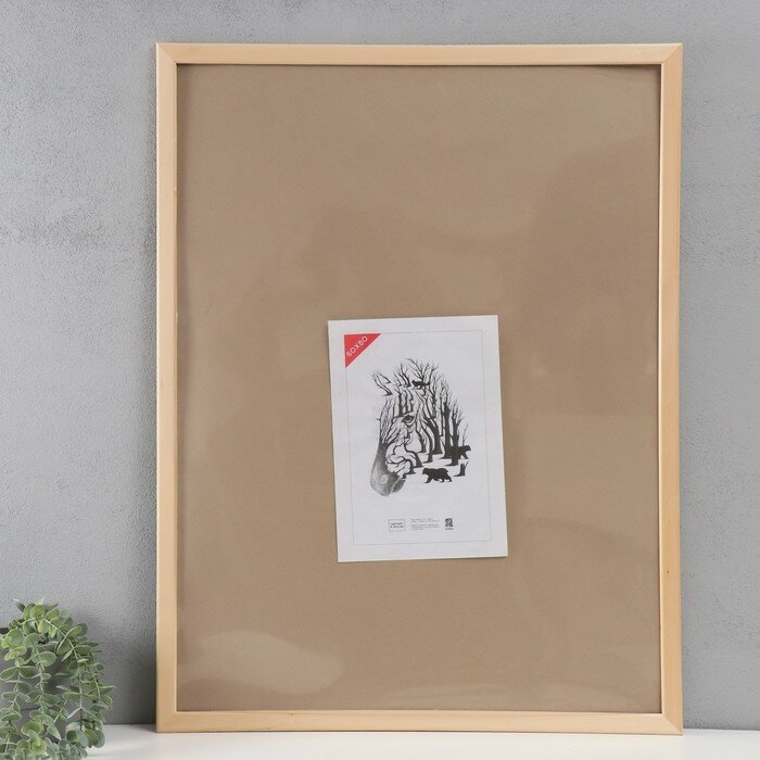 Фоторамка дерево (2500) 60Х80 см цвет натуральный (пластиковый экран)