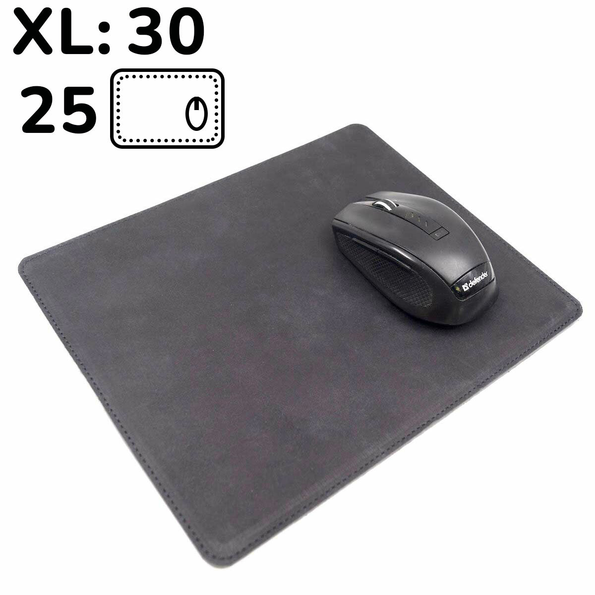 Коврик для мышки 25 х 30 см из натуральной кожи Audmorr J, NewPad XL Coal