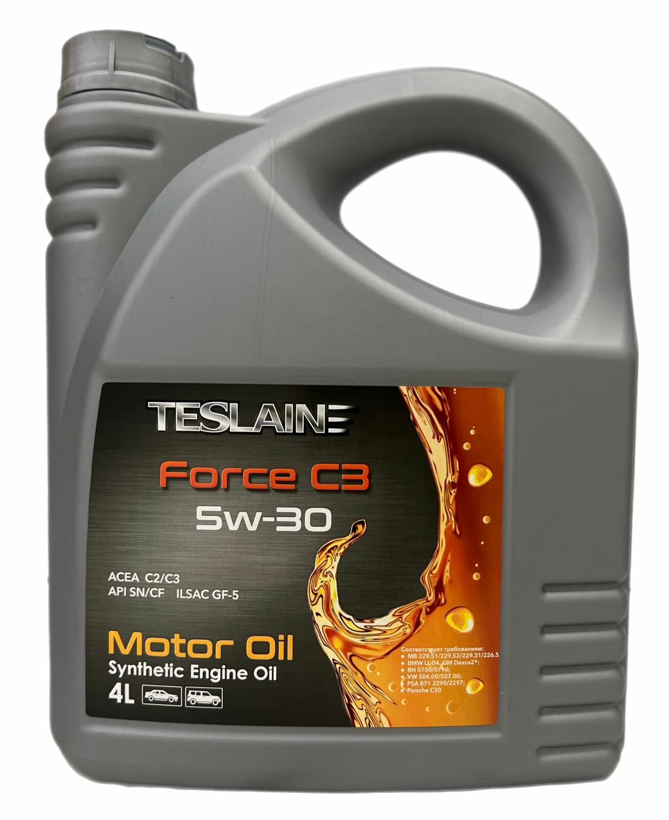 Масло моторное универсальное TESLAINE Forse C3 синтетика, 4 литра