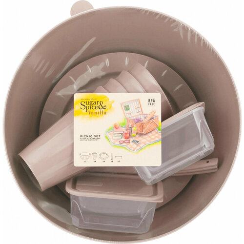 Набор для пикника Sugar&Spice Vanilla на 4 персоны (15 предметов) SE181512 Plastic Republic