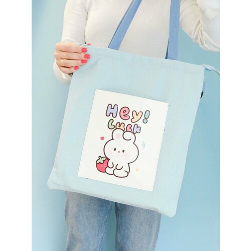 фото Сумка шоппер , голубой нет бренда