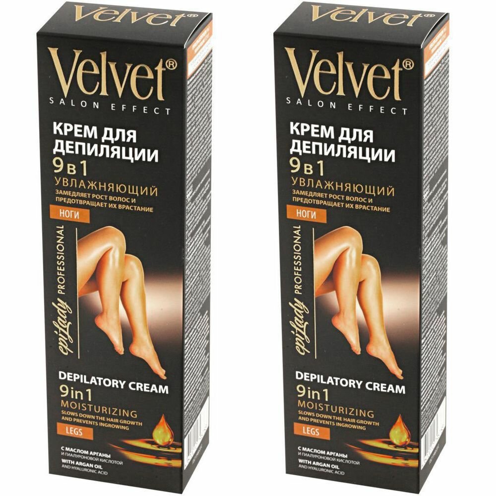 Velvet Крем для депиляции 9 в 1, увлажняющий, 125 мл, 2 шт /