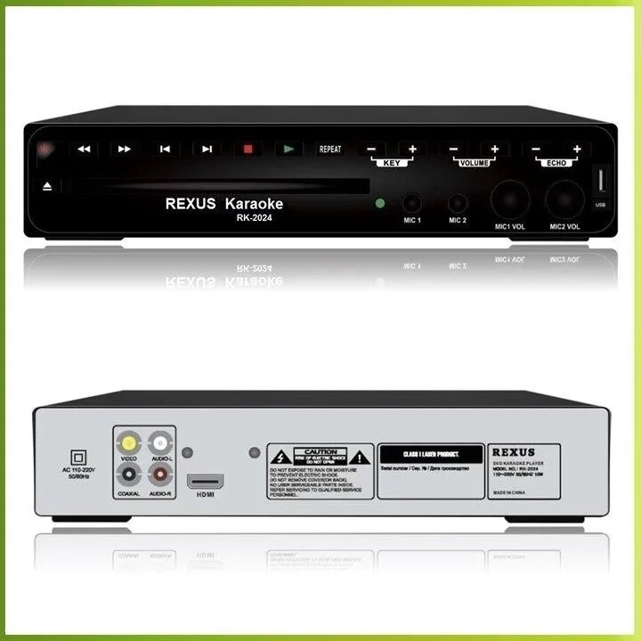 REXUS RK-2024 - DVD плеер с функцией караоке оценка исполнения HDMI USB Эхо Тональность