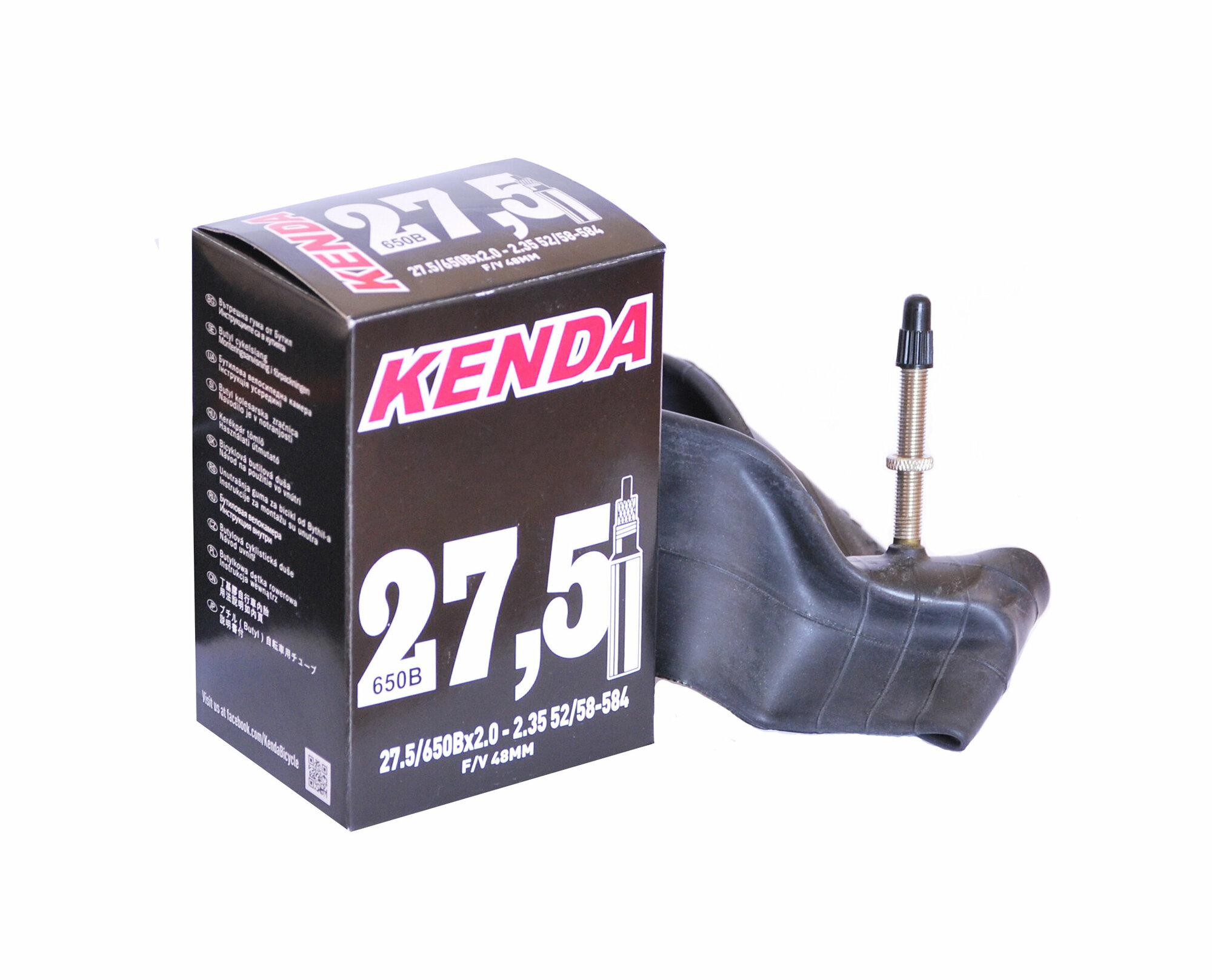 Камера велосипедная Kenda 27.5x2.0-2.35" (52/58-584), Presta (F/V), 48 mm