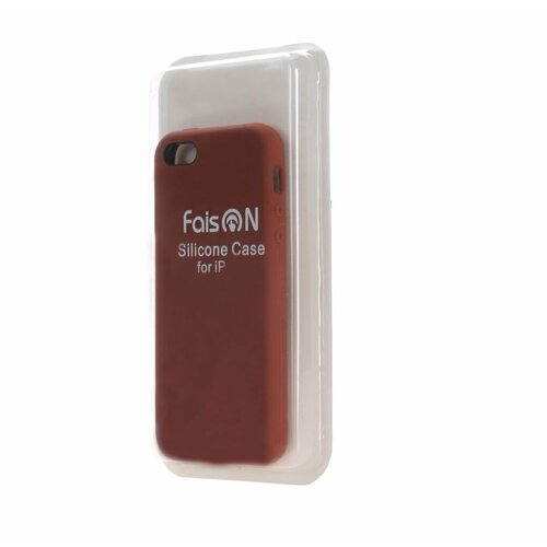 Чехол силиконовый FaisON для APPLE iPhone 5/5S/SE, №33, Silicone Case, цвет: коричневый, тёмный