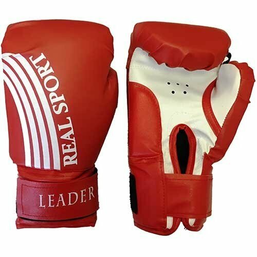 фото Перчатки боксёрские realsport leader 10, красный