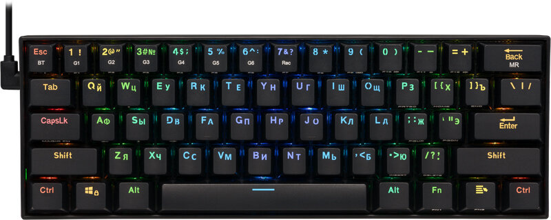 Клавиатура Defender Redragon Draconic RU, RGB, bluetooth 5.0, Black беспроводная