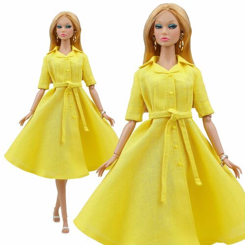 Платье-рубашка для кукол 29 см. типа барби цвета Одуванчик