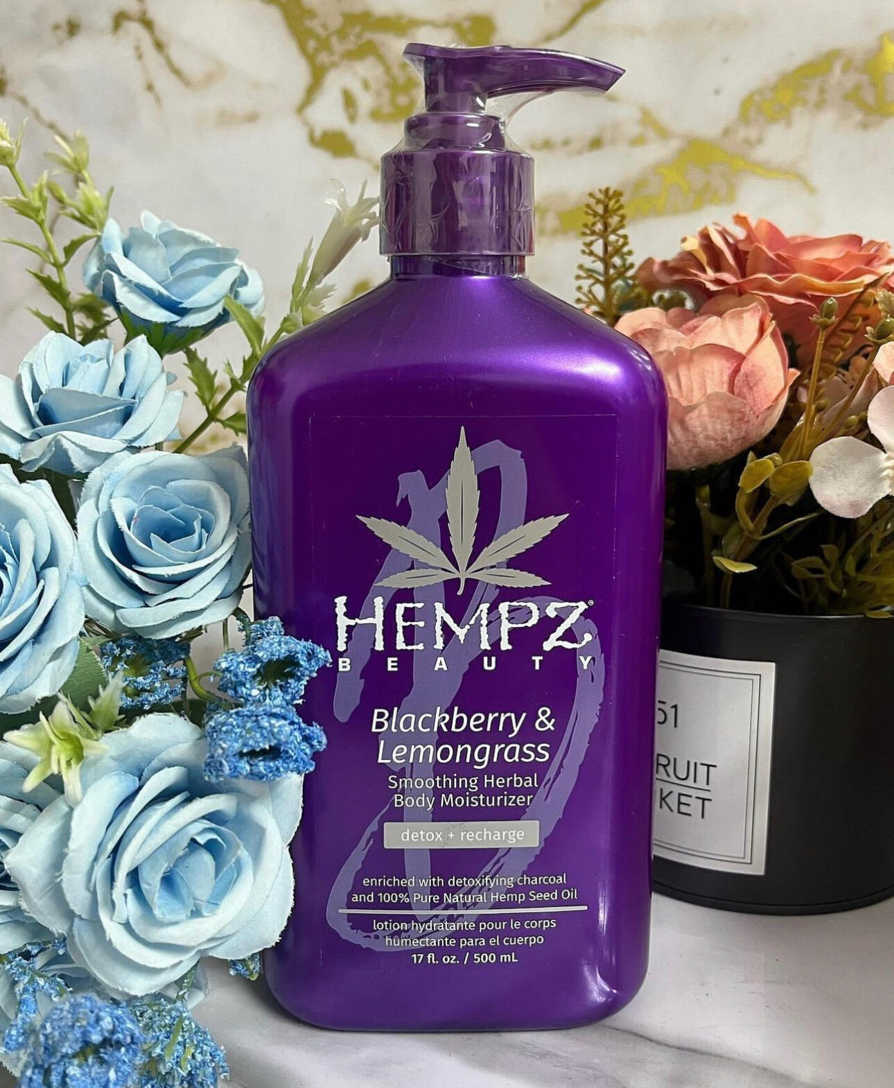 Молочко для тела разглаживающее Ежевика и Лемонграсс Moisturizer HEMPZ - фото №7