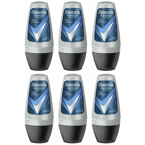 Rexona Антиперспирант шариковый Men Кобальт, 50 мл, 6 шт rexona антиперспирант карандаш men кобальт 50 мл 6 шт