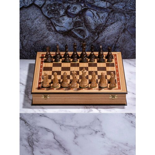 Шахматы в ларце подарочные Суприм дуб