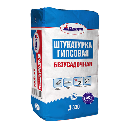 Штукатурка гипсовая Д-330 Диола 25кг светло-серый ветонит профи гипс штукатурка гипсовая белая 25кг vetonit profi gyps штукатурка гипсовая усиленная белая 25кг