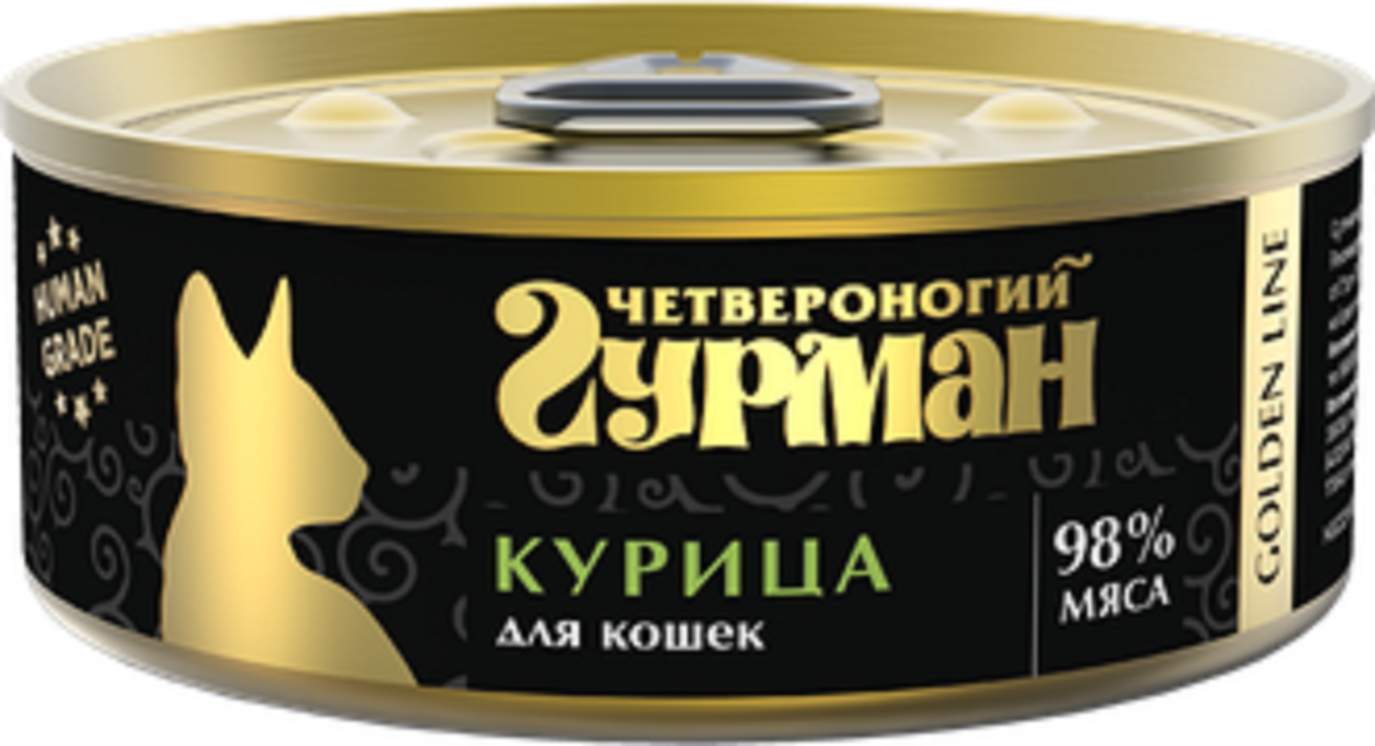 Влажный корм для кошек Четвероногий гурман "Golden line Курица", 100 г х 24 шт.