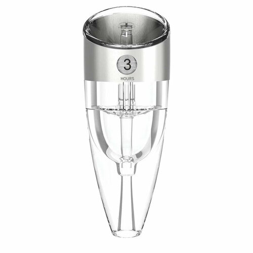 Винный аэратор Kitchen Joy Wine Aerator с подставкой и настраиваемой скоростью розлива (KJ-VT01SSH) серебристый