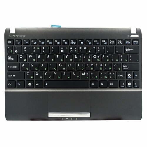 Клавиатура для ноутбука Asus Eee PC 1025, 1025C, 1025CE, 1060 черная, верхняя панель в сборе, черная