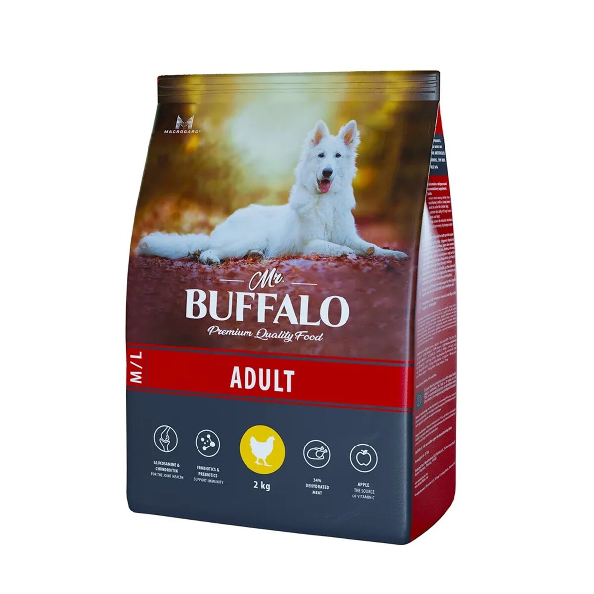 Mr.Buffalo ADULT M/L сухой для собак средних и крупных пород Курица 2кг