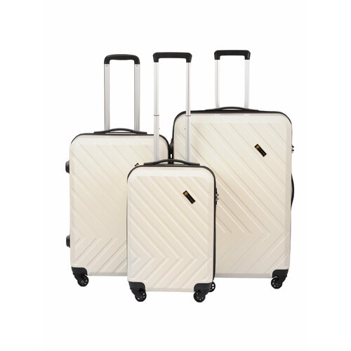 фото Комплект чемоданов sun voyage, 3 шт., пластик, размер s/m/l, белый