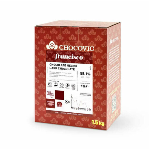 Тёмный шоколад Chocovic Francisco 55,1%, 1,5 кг