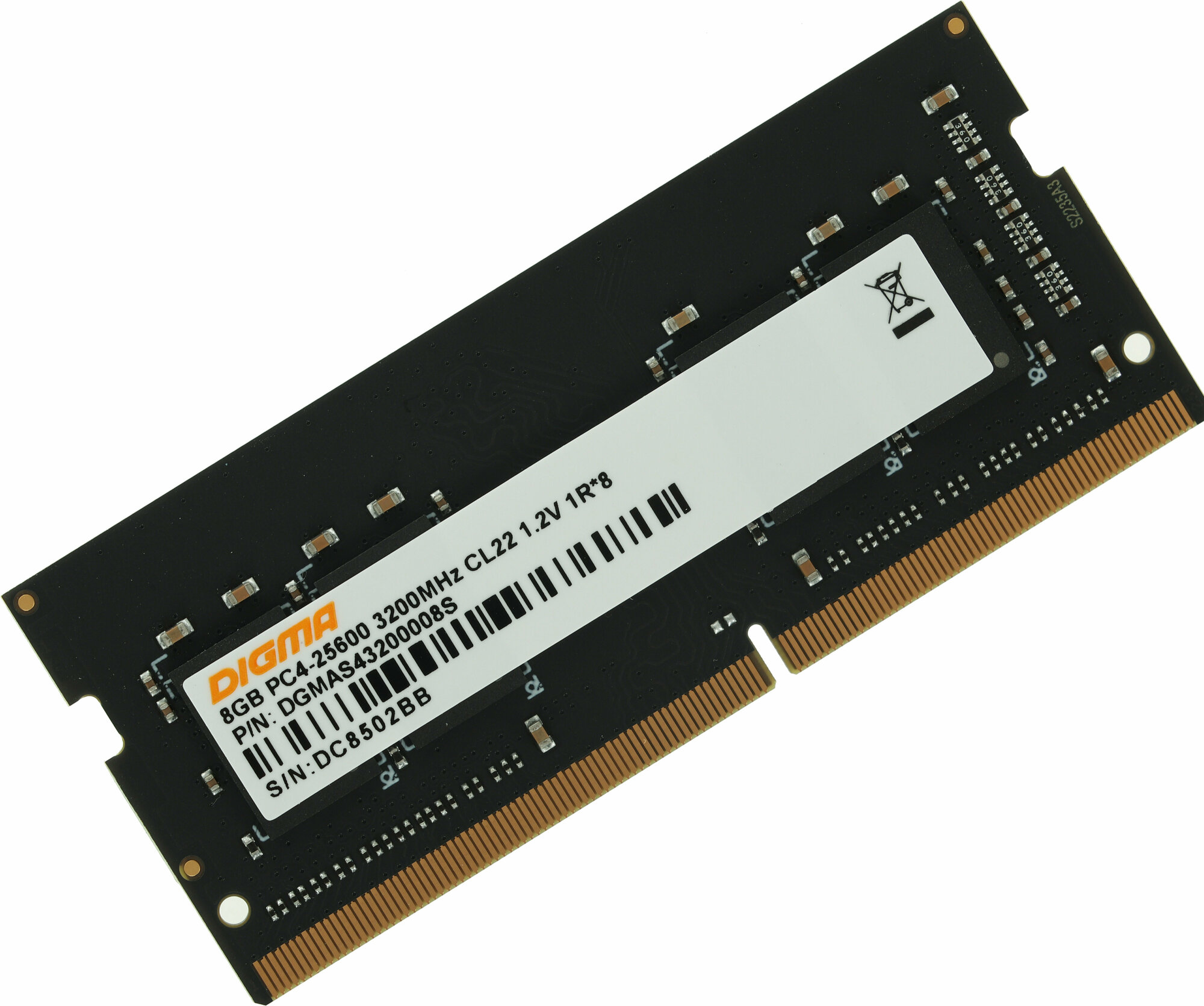 Оперативная память Digma DDR4 - 8Gb, 3200 МГц, SO-DIMM, CL22 (dgmas43200008s) - фото №17