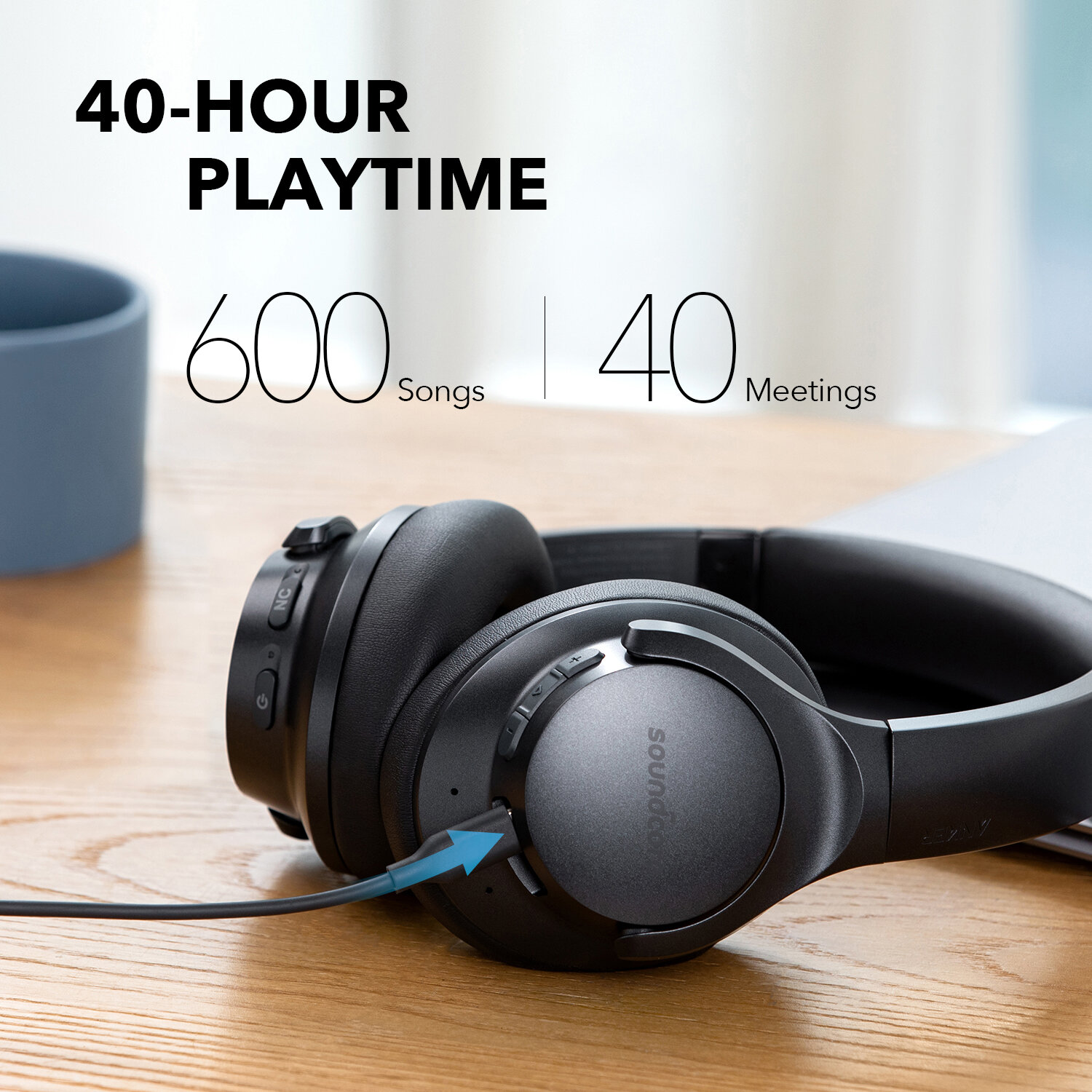 Беспроводные наушники ANKER Soundcore Q20+, черные — фото 11