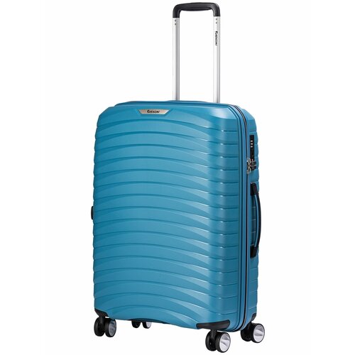 Чемодан Robinzon, 68 л, размер M, голубой чемодан robinzon 68 л размер m голубой