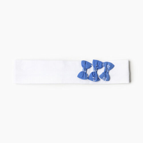Повязка для девочки, цвет белый/синий, размер 53 повязка синий